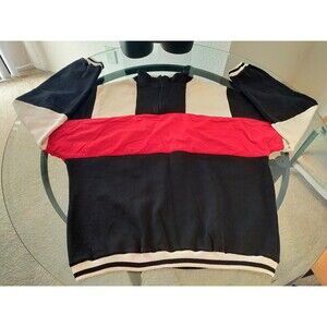 Boss Rare Vintage Classic Multicolored Zip Up Sweater 100% Cotton Size XL